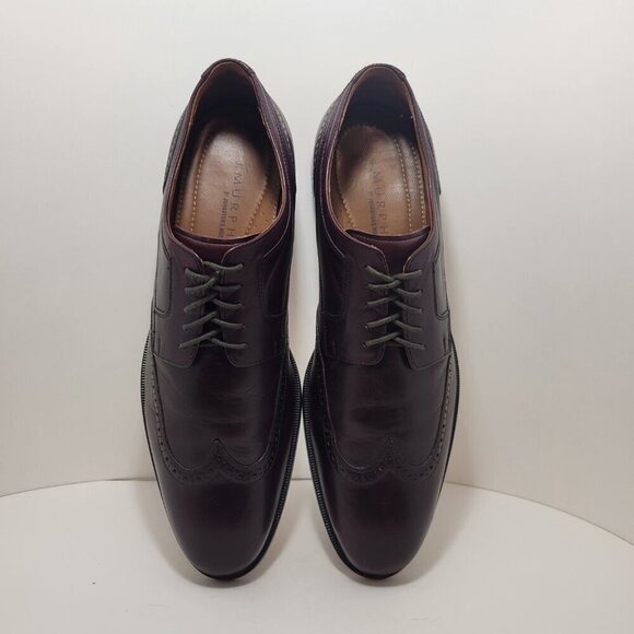 Johnston and Murphy Men's Size 13M Burgundy Leather Lace up Wingtip Dress Shoes - Picture 6 of 10